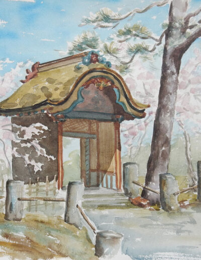 Vintage Watercolor of San Francisco Japanese Tea Garden