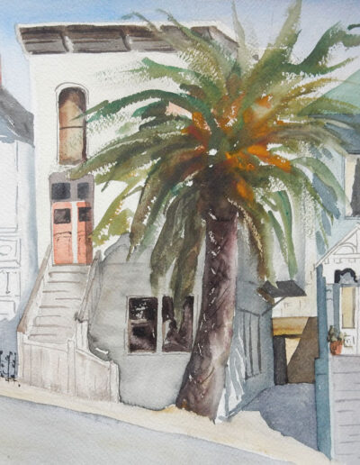 Vintage Watercolor of San Francisco Palm Tree