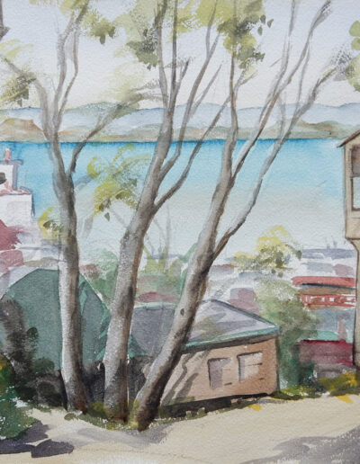 Vintage Watercolor of San Francisco Russian Hill