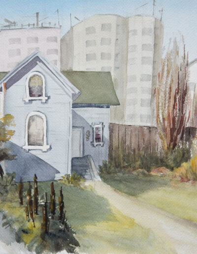 Vintage Watercolor of San Francisco Cottage