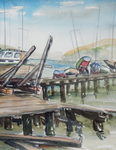 Vintage Watercolor of Sausalito