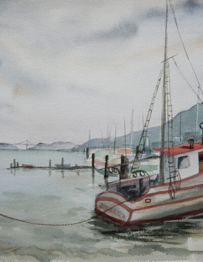 Vintage Watercolor of Sausalito