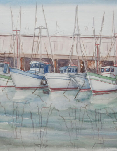 Vintage Watercolor of San Francisco Fishing Boats