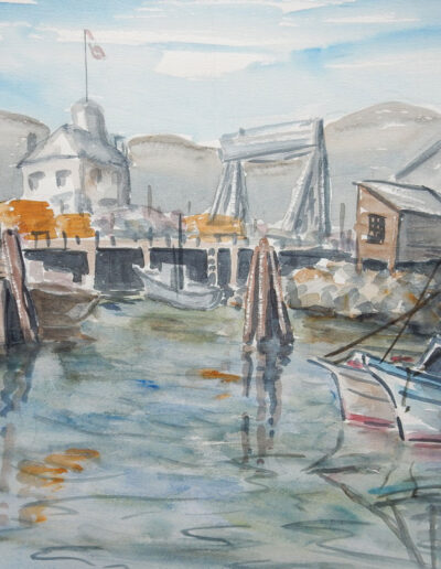 Watercolor of old Sausalito