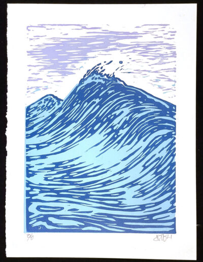 Jeff Petersen Lino cut print - Wave