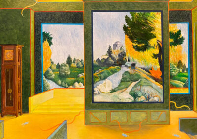 Modern Art Painter William Otton with Gauguin painting Temple of Venus