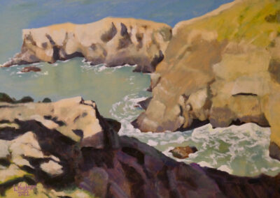 San Francisco Art Painting of Battery Mendell Marin Headlands by Lawrence Kushner