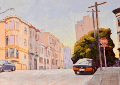 San Francisco Art Painting of Green Street from Larkin Street by Lawrence Kushner