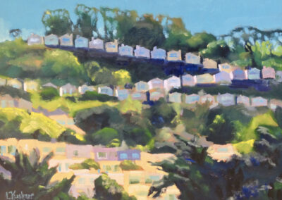 San Francisco Art Painting of Ticky-Tacky houses in Pacifica by Lawrence Kushner