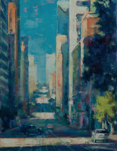 painting of San Francisco downtown scene