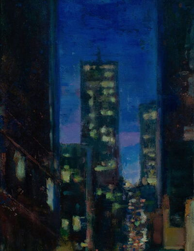 Downtown San Francisco at night Oil Painting