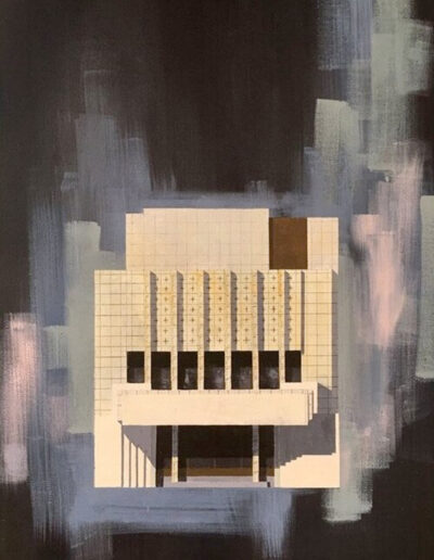 Frank Lloyd Wright's Millard House (La Miniatura) in Pasadena. california painting