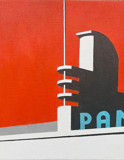 Pan Pacific Auditorium in Los Angeles painting